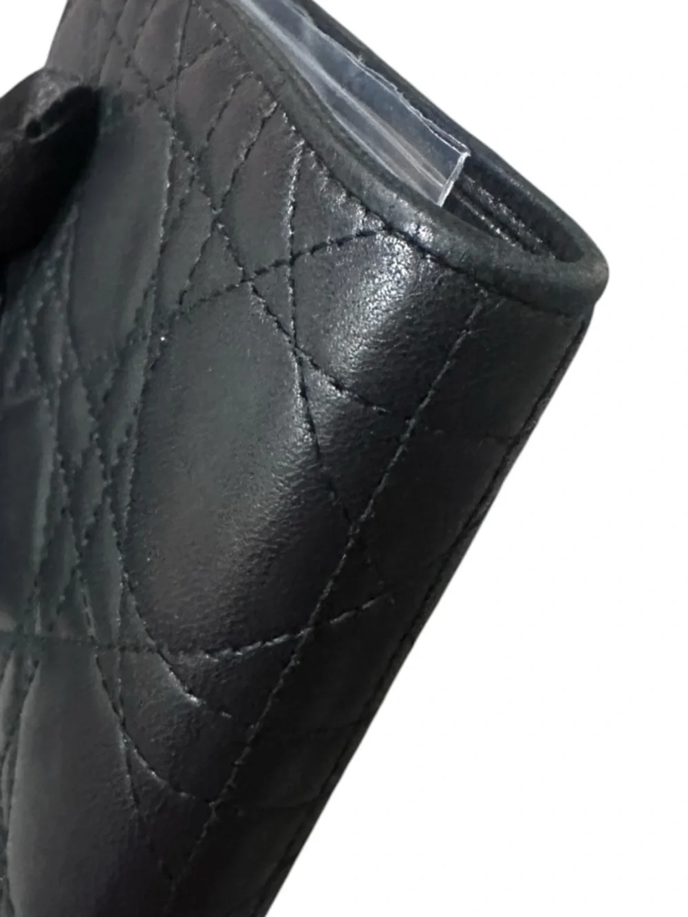 36-26 Preloved Dior Black Quilted Lambskin Leather Organizer